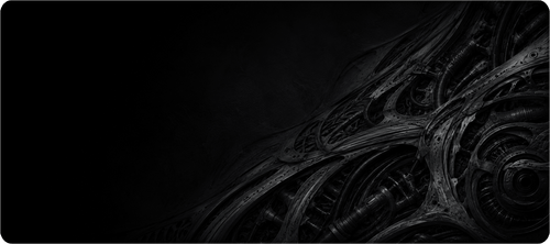 izrito Dark Biomechanical gaming mouse mat - dark mechanical abstract design